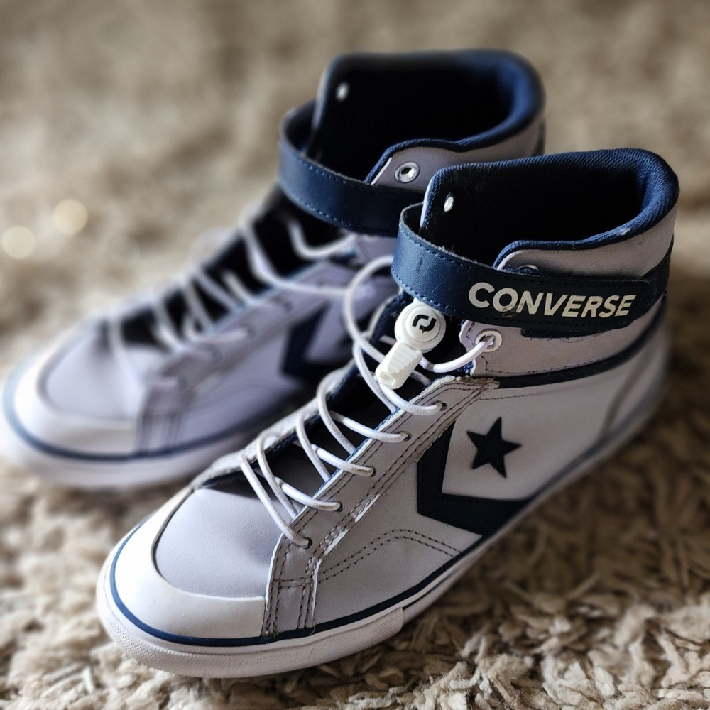 Converse Grey/Blue High Top Sneakers